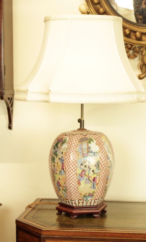 A Chinese Hexagon Table Lamp