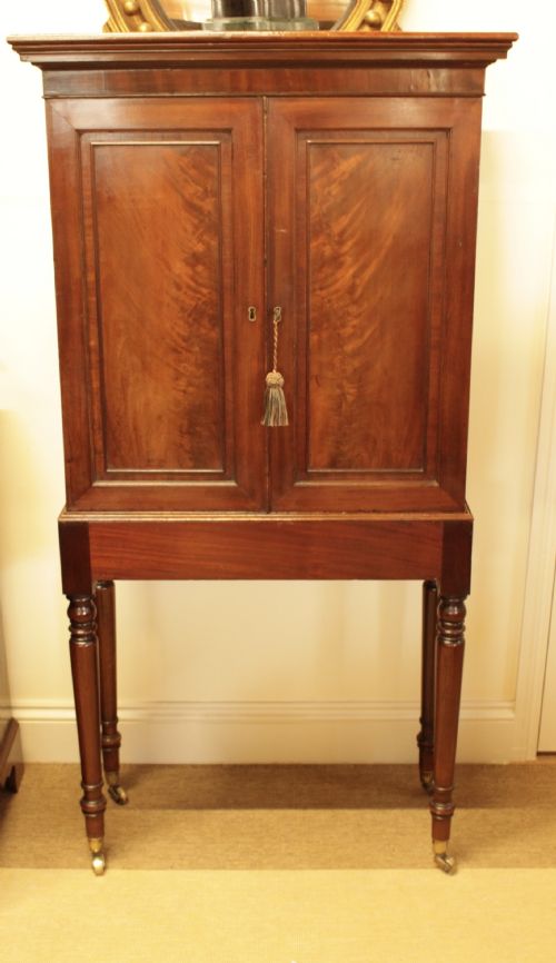 A Georgian Mahogany Cabinet on Stand