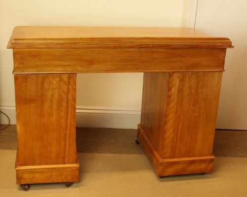A LATE VICTORIAN SATIN BIRCH PEDESTAL DESK - ADDITIONAL PHOTO 7