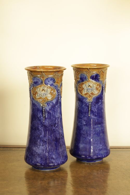 A Pair of Doulton Salt Glaze Vases