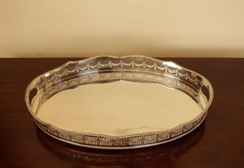 An Oval Silver Plate Tray