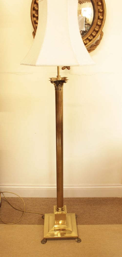 A Brass Corinthian Standard Lamp