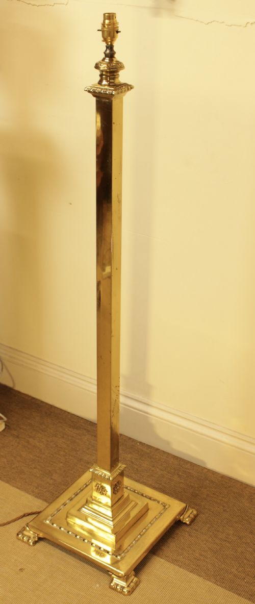A Brass Telescopic  Standard Lamp, C. 1900