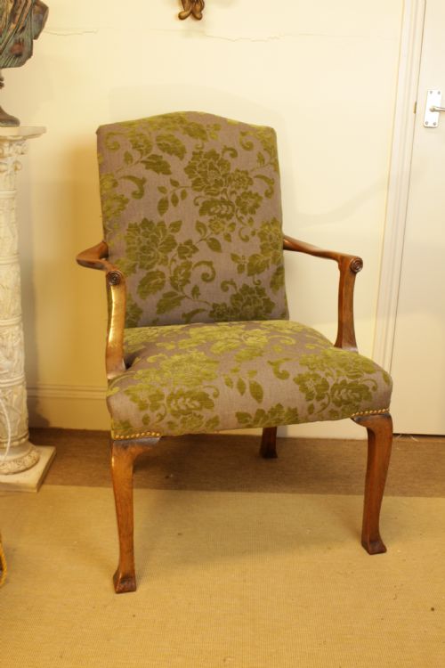 A Open Walnut Arm Chair