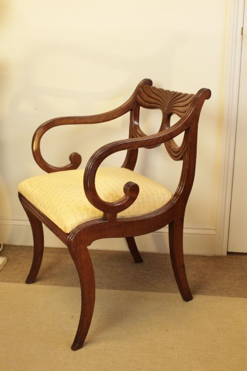A QUALITY REGENCY MAHOGANY ARMCHAIR - ADDITIONAL PHOTO 5