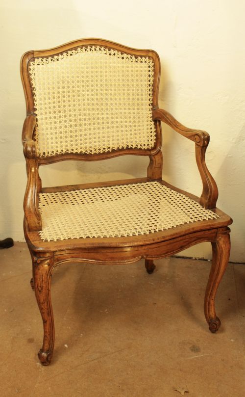 A 19th French Walnut Bergere/cane Armchair
