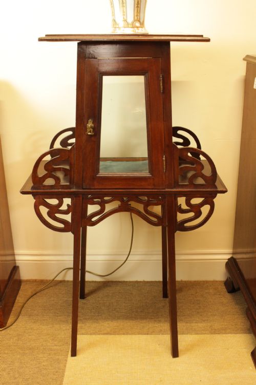 A Arts & Crafts Mahogany Bijouterie Cabinet