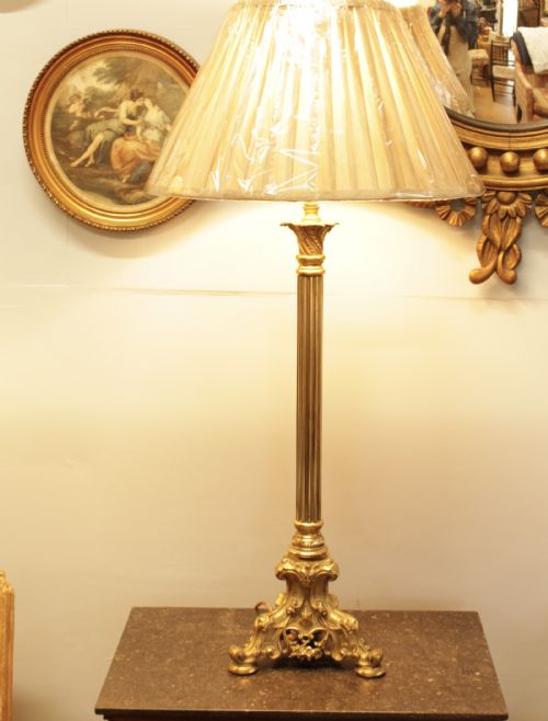 A Quality Cast Brass Table Lamp
