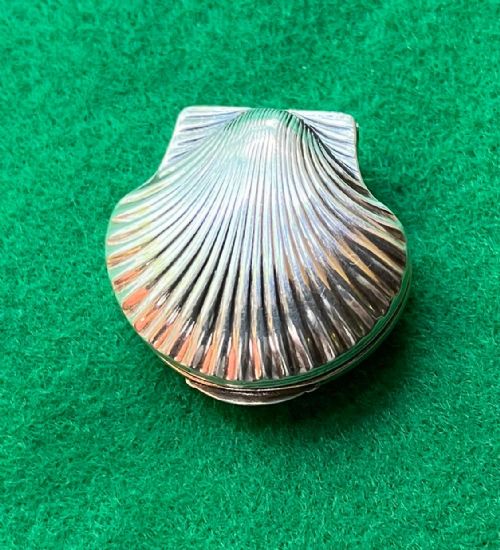 A George III Shell Shaped Silver Pillbox