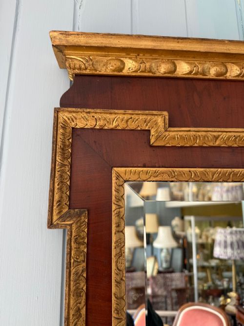 A PERIOD ENGLISH MAHOGANY GILT WOOD MIRROR - ADDITIONAL PHOTO 1