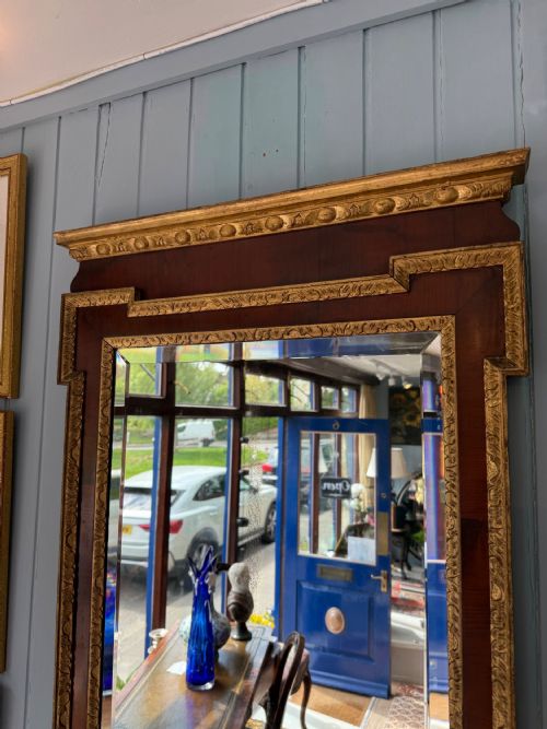 A PERIOD ENGLISH MAHOGANY GILT WOOD MIRROR - ADDITIONAL PHOTO 3