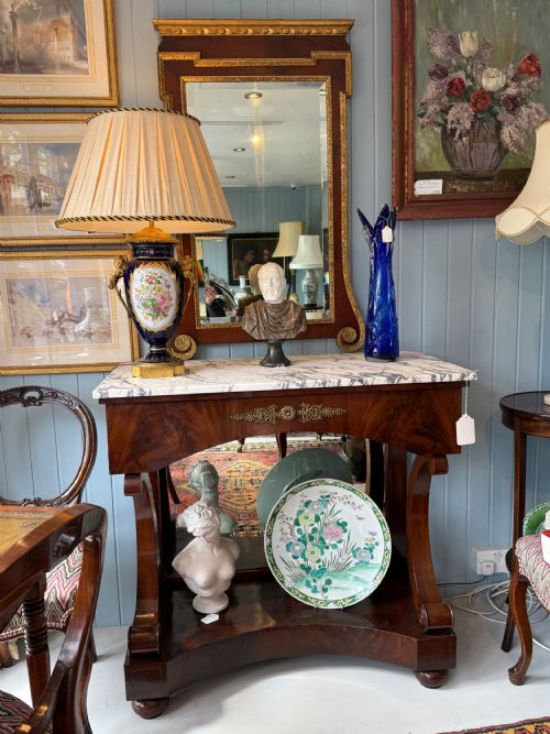 A PERIOD ENGLISH MAHOGANY GILT WOOD MIRROR - ADDITIONAL PHOTO 4
