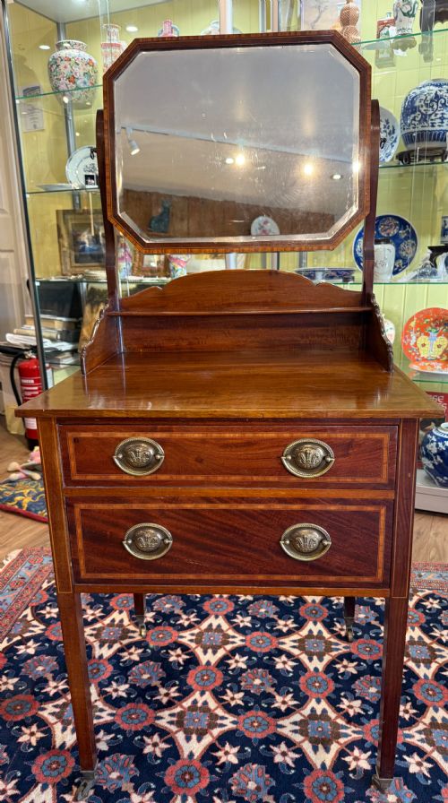 Edwardian Mahogany and Satinwood Dressing Table