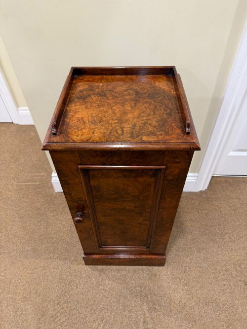 A 19TH CENTURY BURR WALNUT BEDSIDE CABINET - ADDITIONAL PHOTO 1