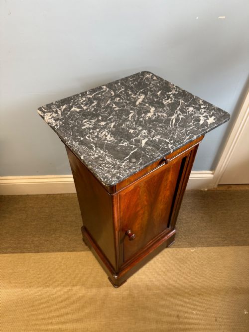 A 19TH C FRENCH MAHOGANY BEDSIDE CABINET - ADDITIONAL PHOTO 2