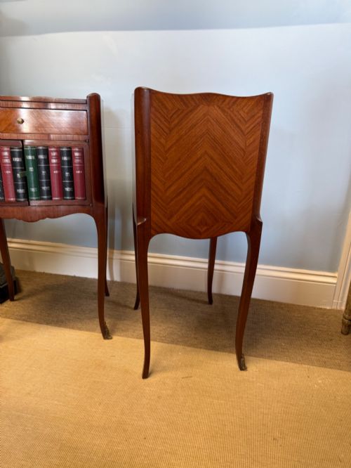 A PAIR FRENCH WALNUT BEDSIDE TABLES - ADDITIONAL PHOTO 3