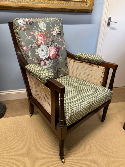 LATE 19TH CENTURY MAHOGANY BERGERE ARMCHAIR - ADDITIONAL PHOTO 4