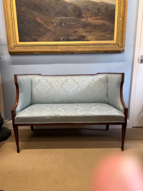 An Edwardian Mahogany & Satinwood Two Seater Sofa