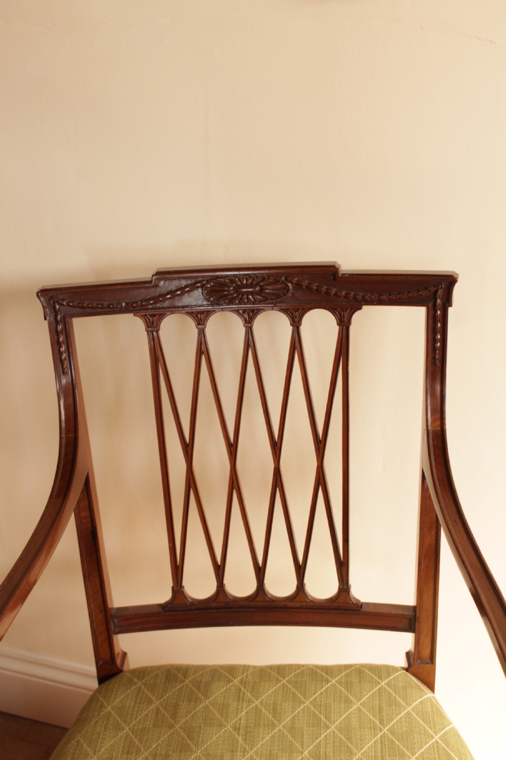 A Edwardian Mahogany Adams Revival Open Arm Chair View III