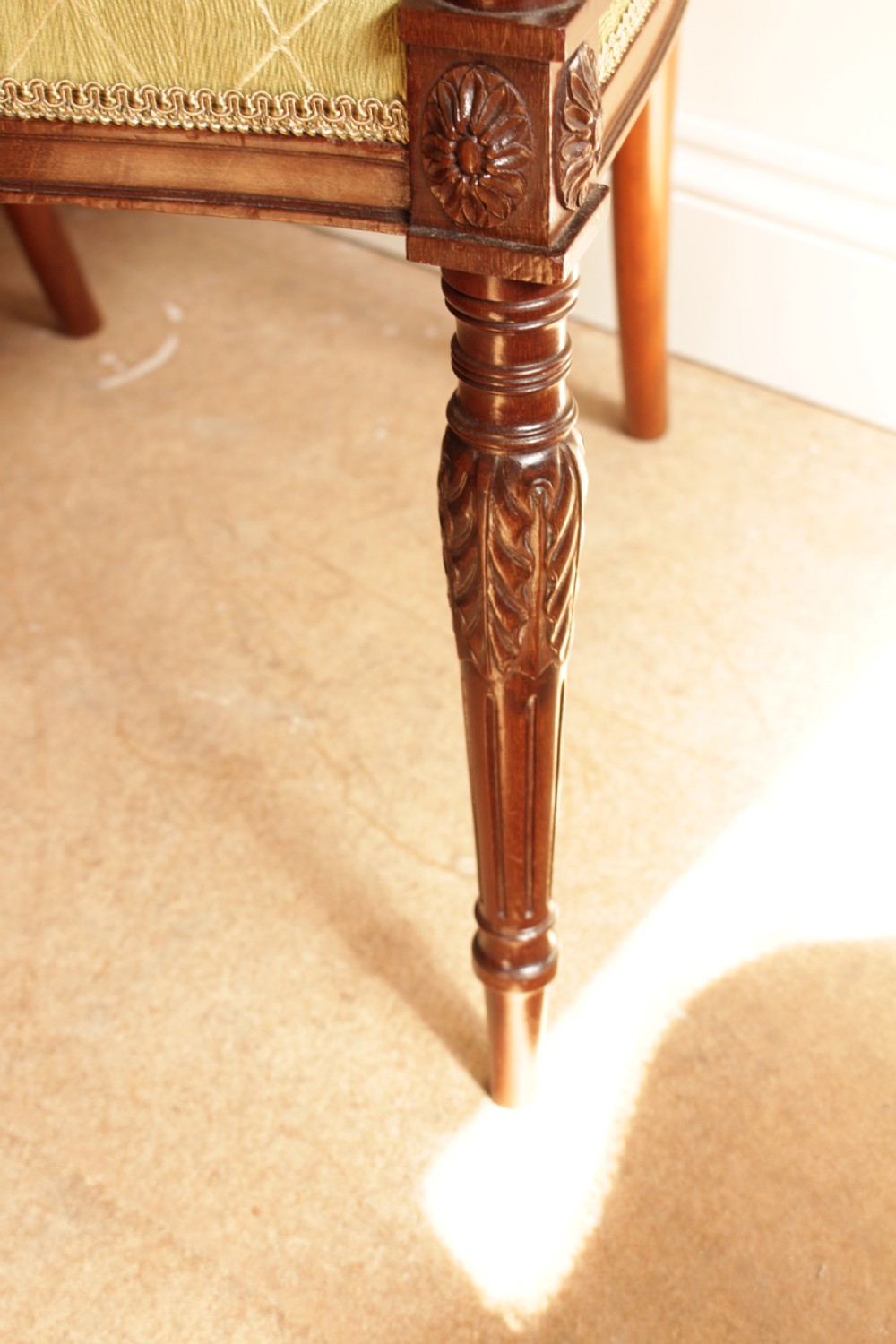 A Edwardian Mahogany Adams Revival Open Arm Chair View IV