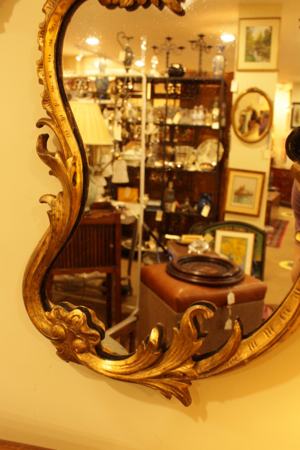 A Pair Of Kidney Shape Gilt Mirrors View V