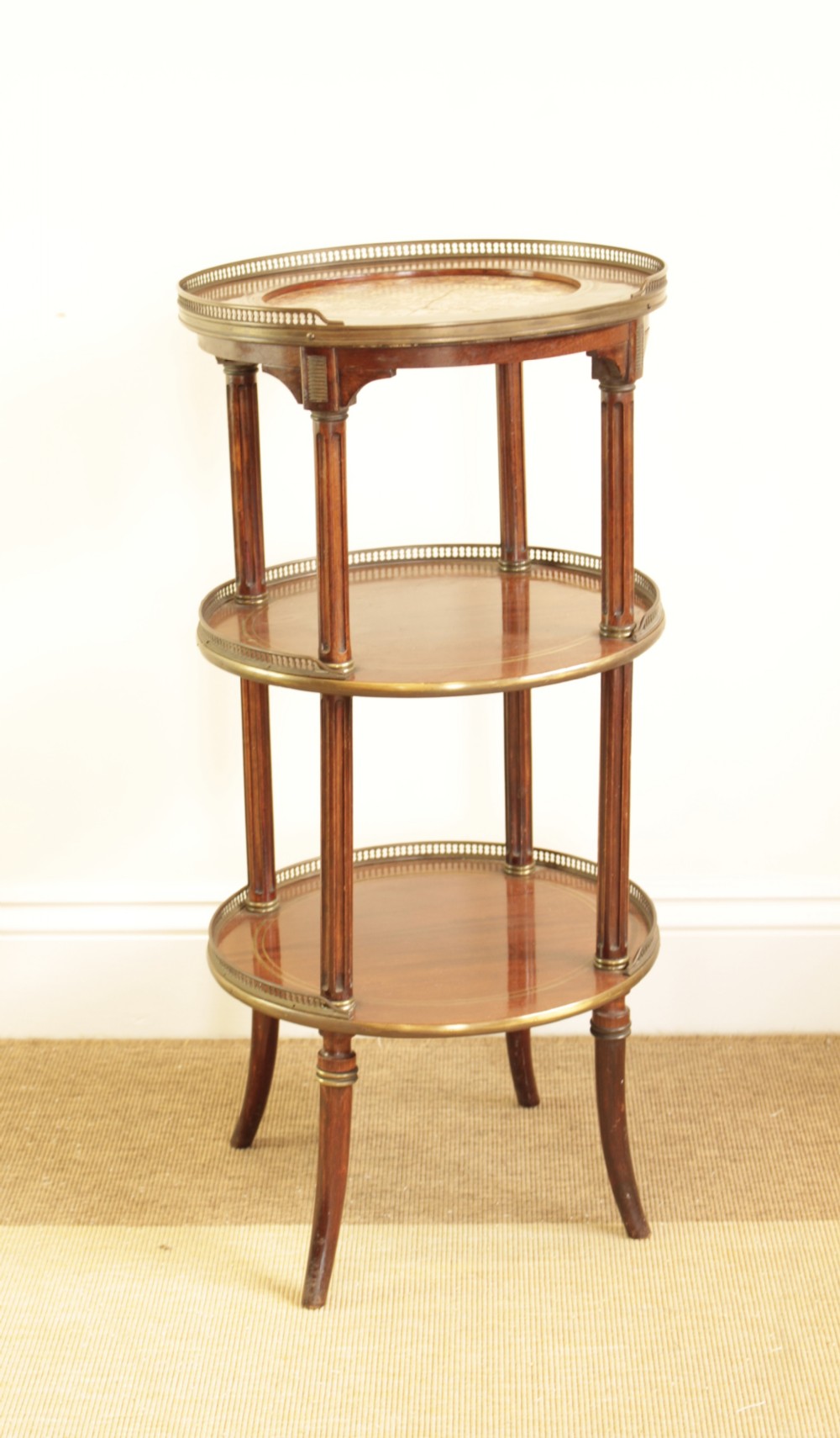 A French Three Tier Mahogany Stand 