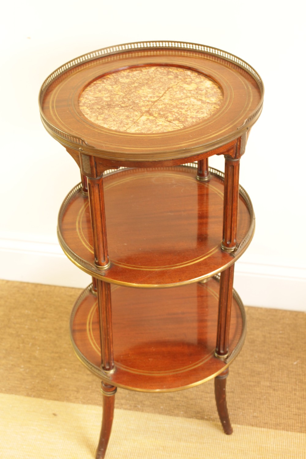 A French Three Tier Mahogany Stand  View V