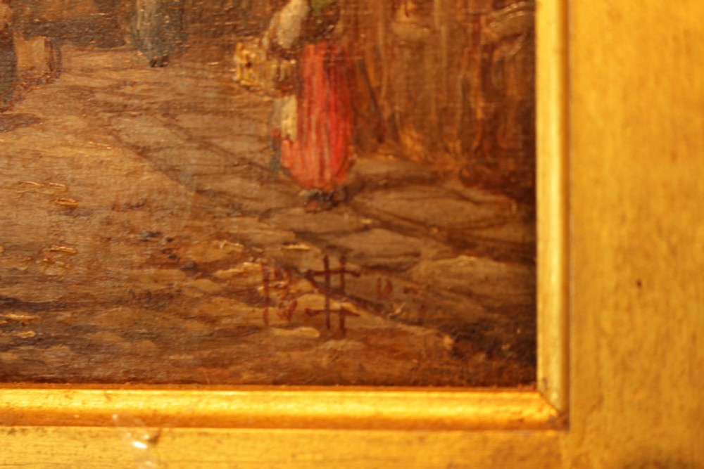 A Oil on Canvas Street Scene Of Bruge  View IX