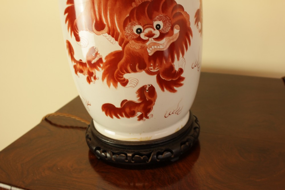 A Pair 1930's Chinese Dragon Lamps   View II