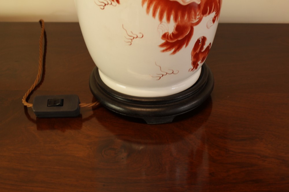 A Pair 1930's Chinese Dragon Lamps   View VII