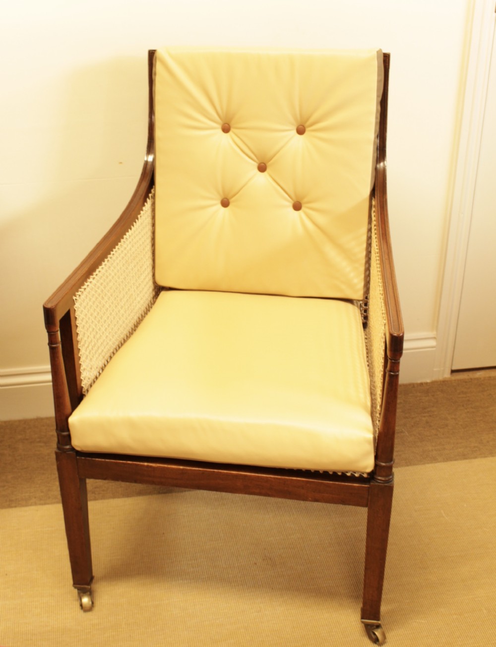 A Edwardain Mahogany Bergere Chair 