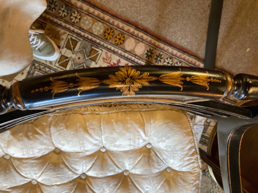 A Ebonised Two Seater Cane Sofa  View III