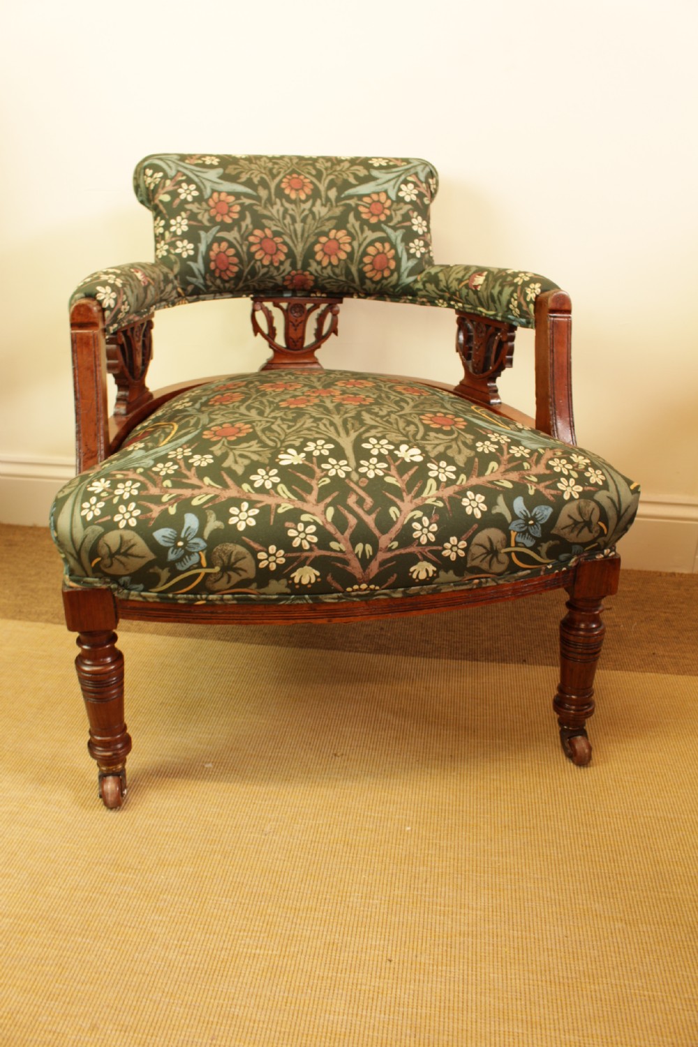A Victorian Walnut Open Arm  Chair  View II