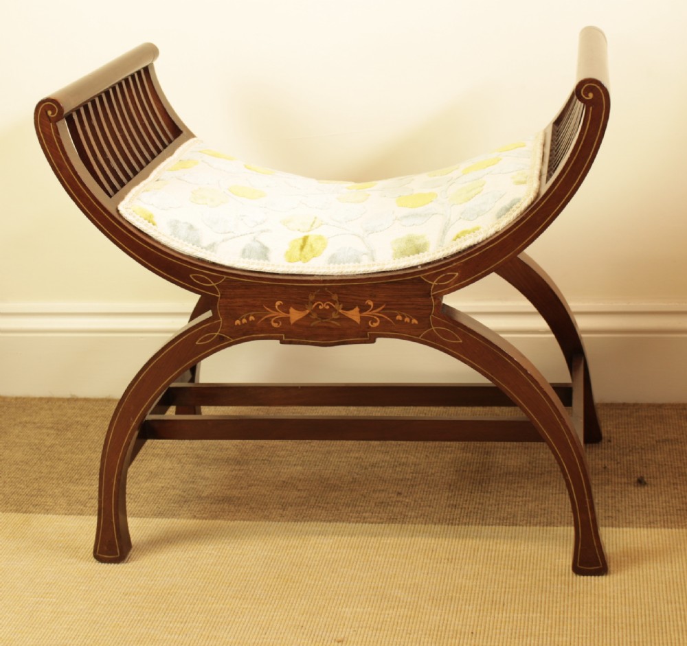 A X Frame Rosewood Stool 