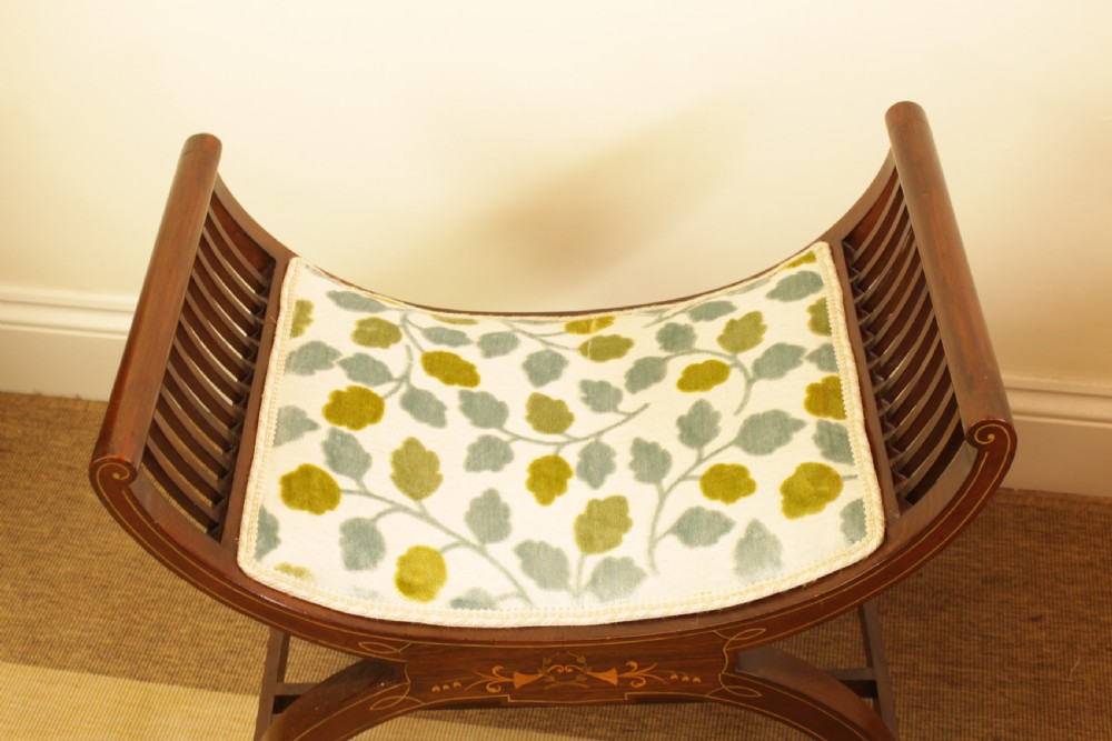 A X Frame Rosewood Stool  View II