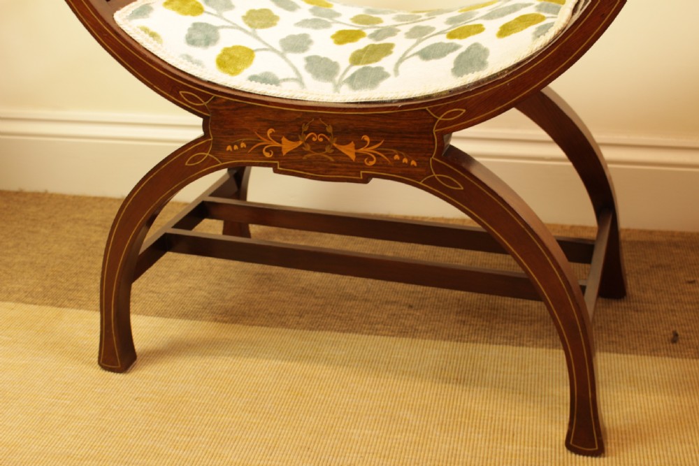 A X Frame Rosewood Stool  View IV
