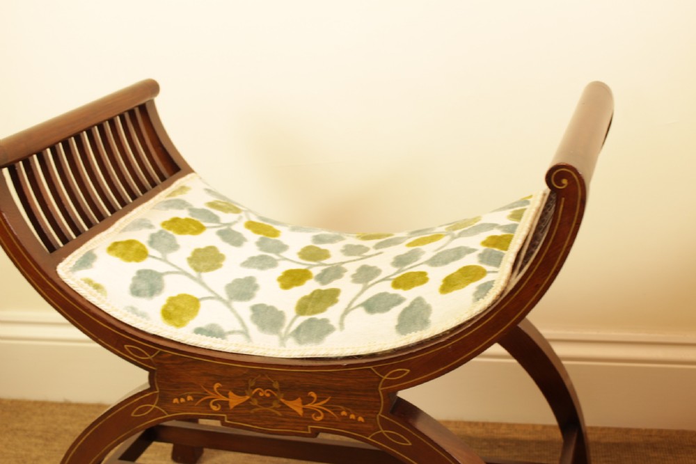 A X Frame Rosewood Stool  View VII