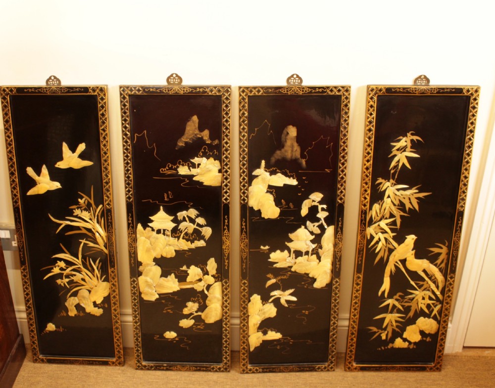 A Set Of Four Mother Of Pearl Oriental Wall Plaques View VI