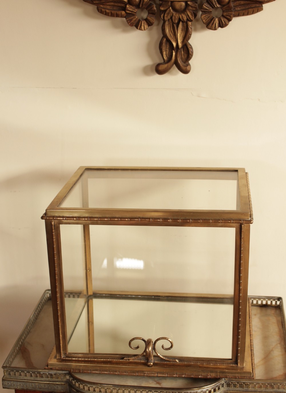 A Bamboo Design  Brass Display Case