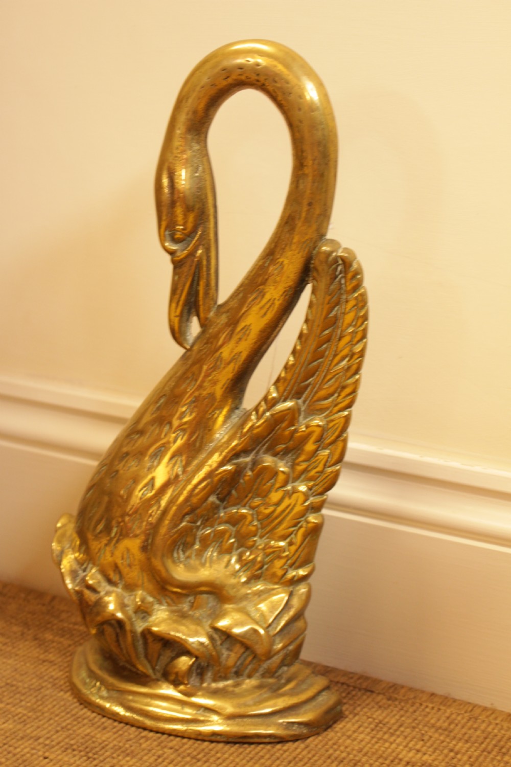 A Brass Swan Door Stop  View II