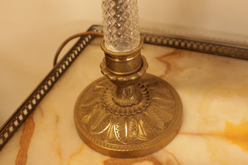 A Pair Of Brass Candle Sticks Table Lamps View II