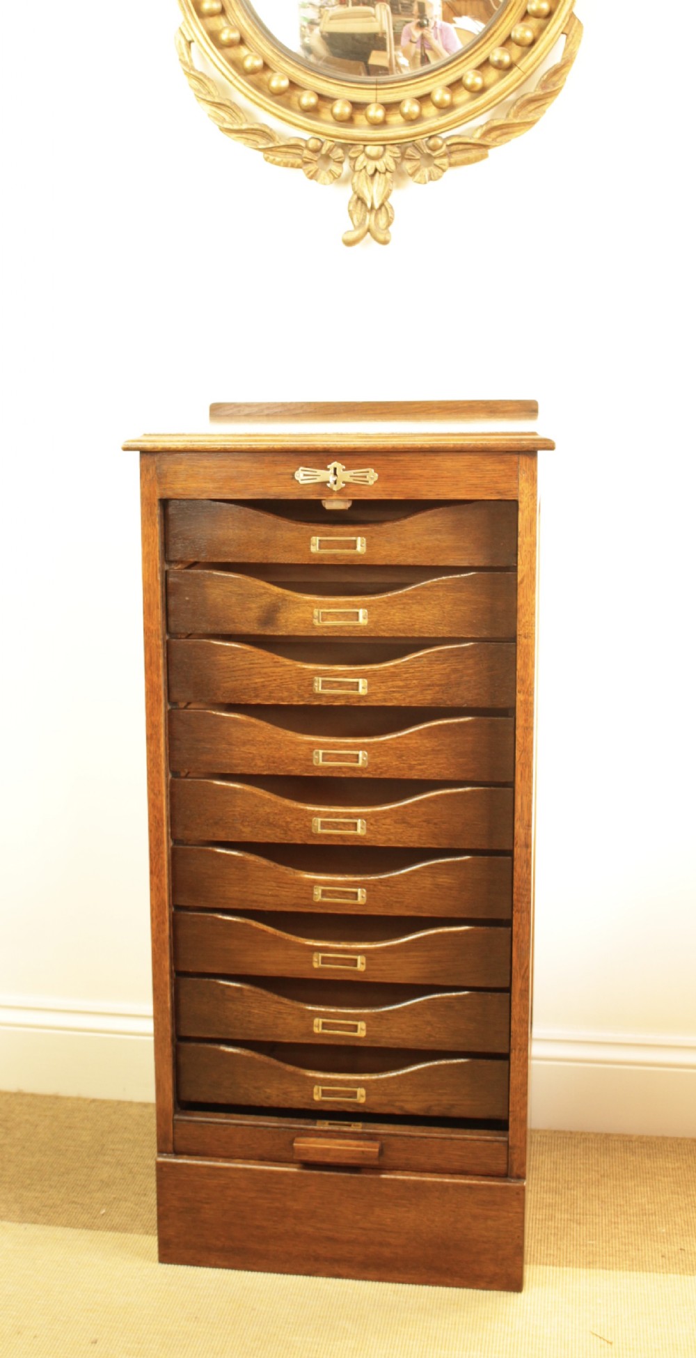 A Oak Tambour Filling Cabinet