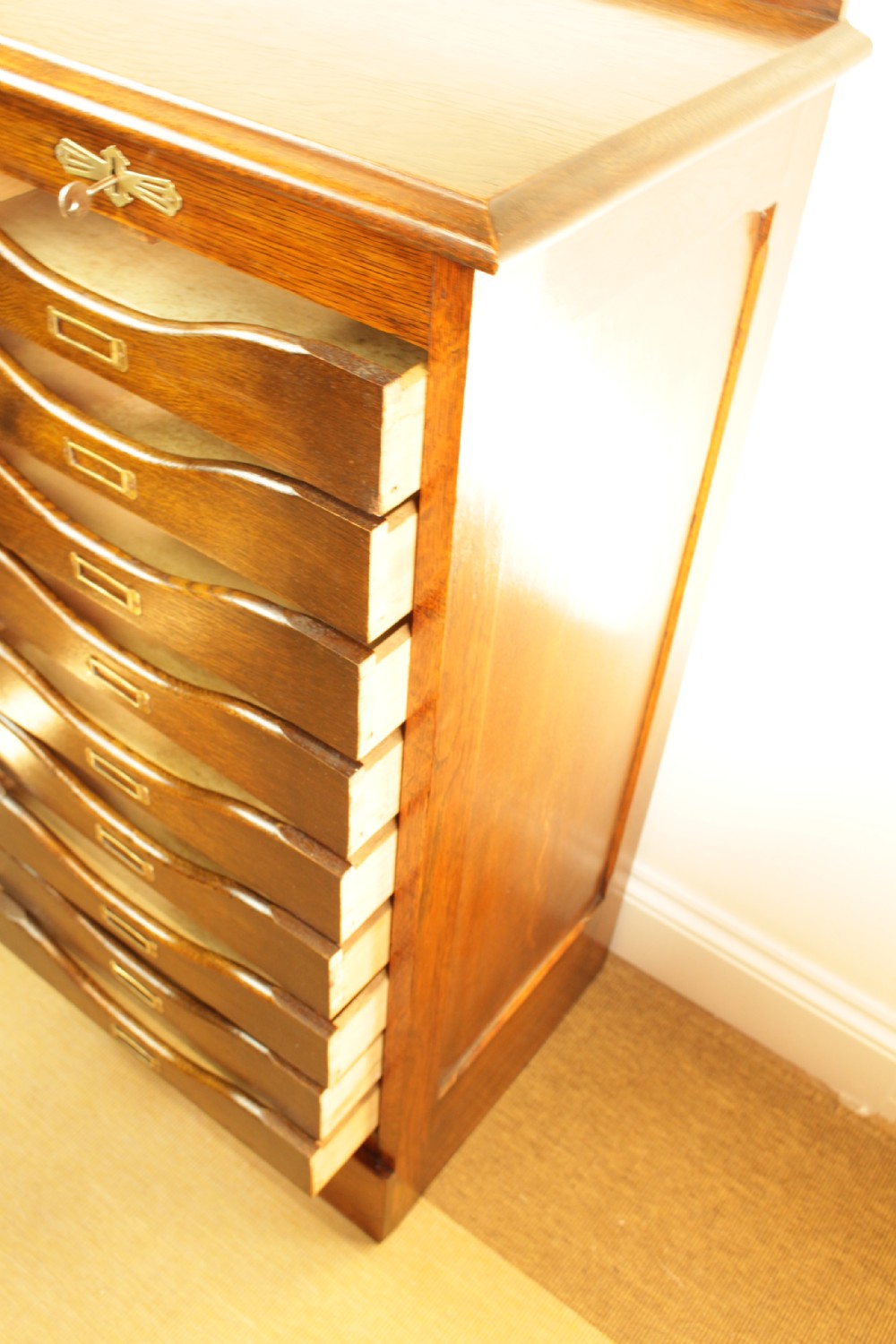 A Oak Tambour Filling Cabinet View X