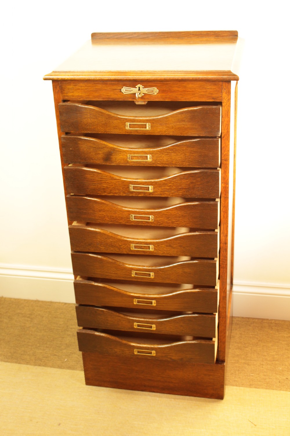 A Oak Tambour Filling Cabinet View XI