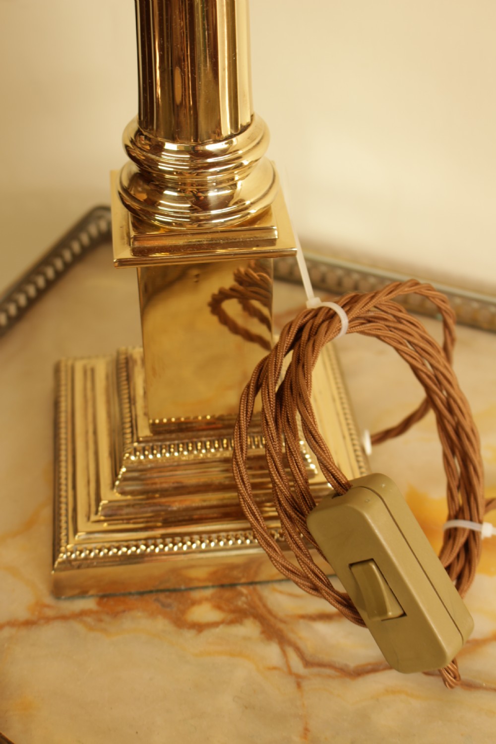 A Brass Corinthian Colunm table Lamp  View V