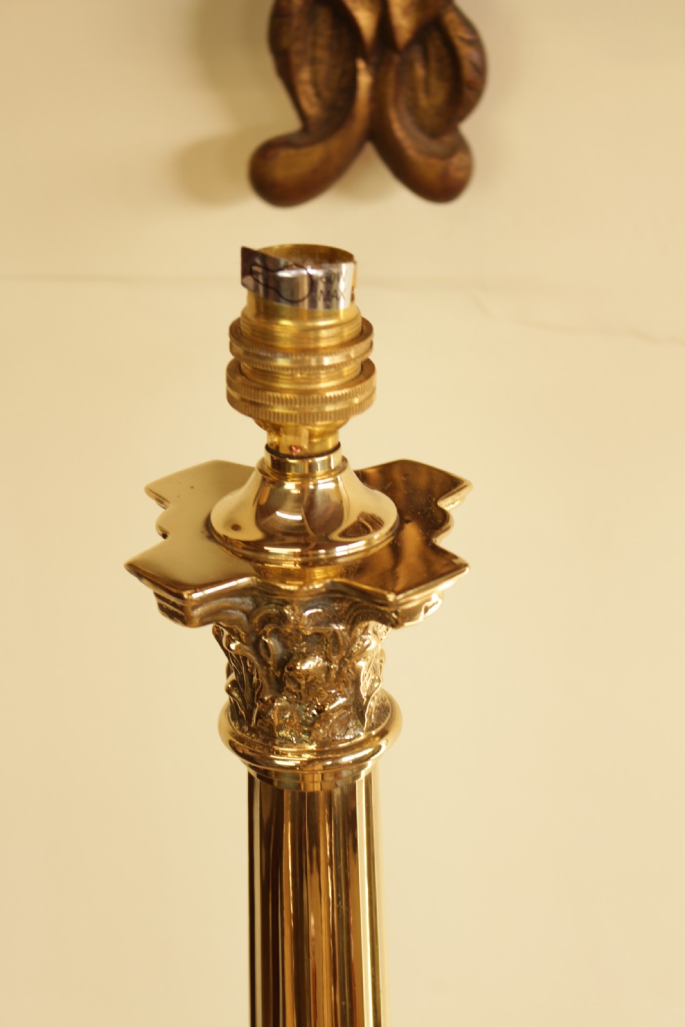 A Brass Corinthian Colunm table Lamp  View VI