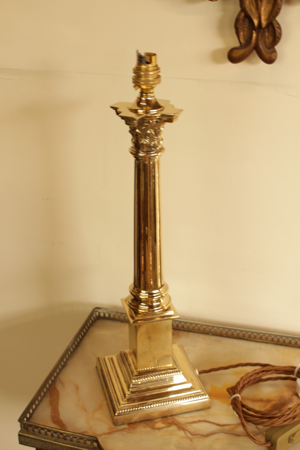 A Brass Corinthian Colunm table Lamp  View VII