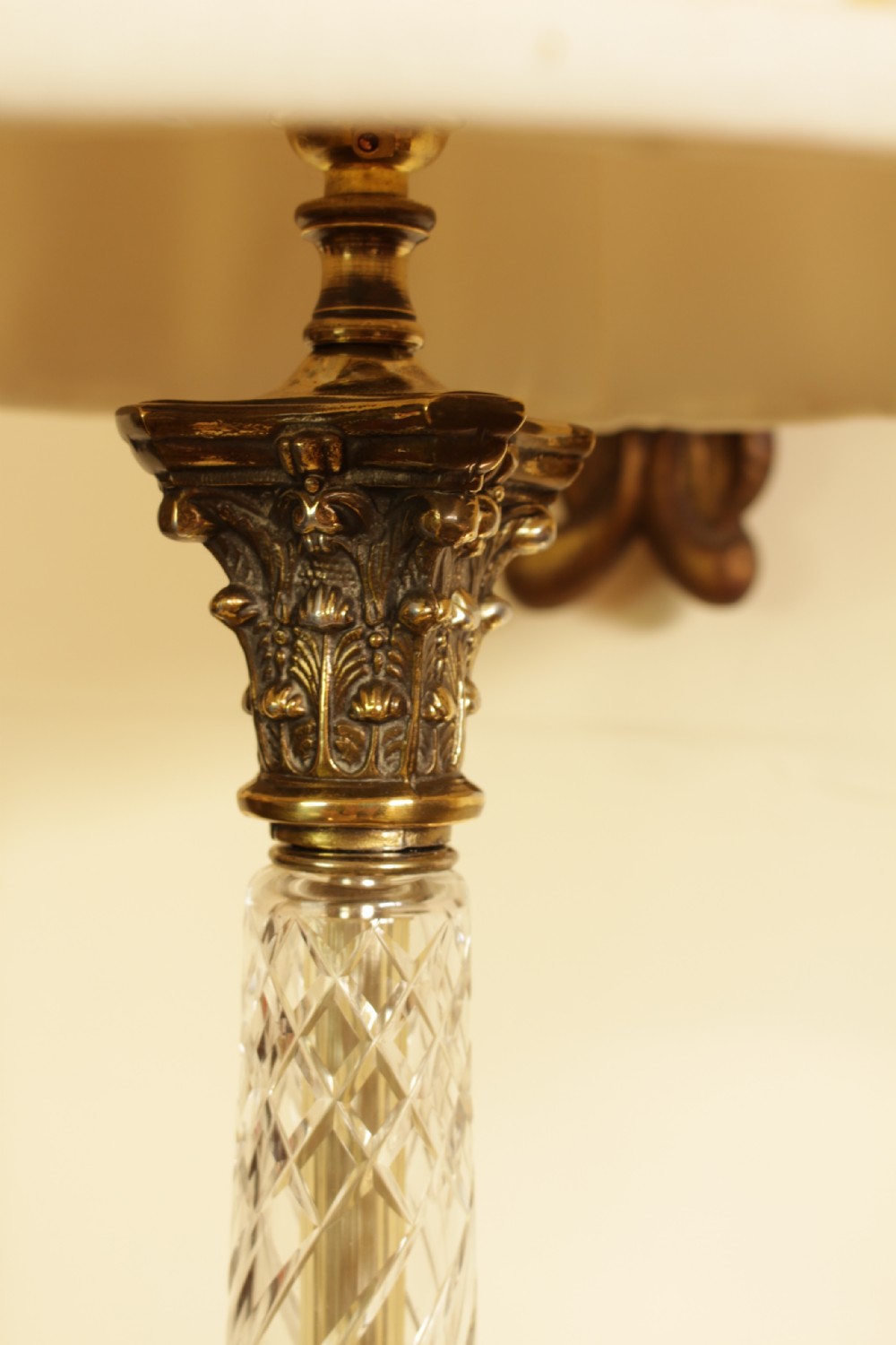 A Brass Cut Glass Table Lamp  View VI