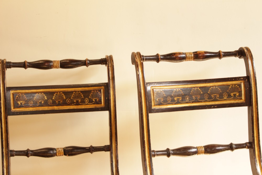 A Pair Of Regency Painted & Gilt Chairs  View III
