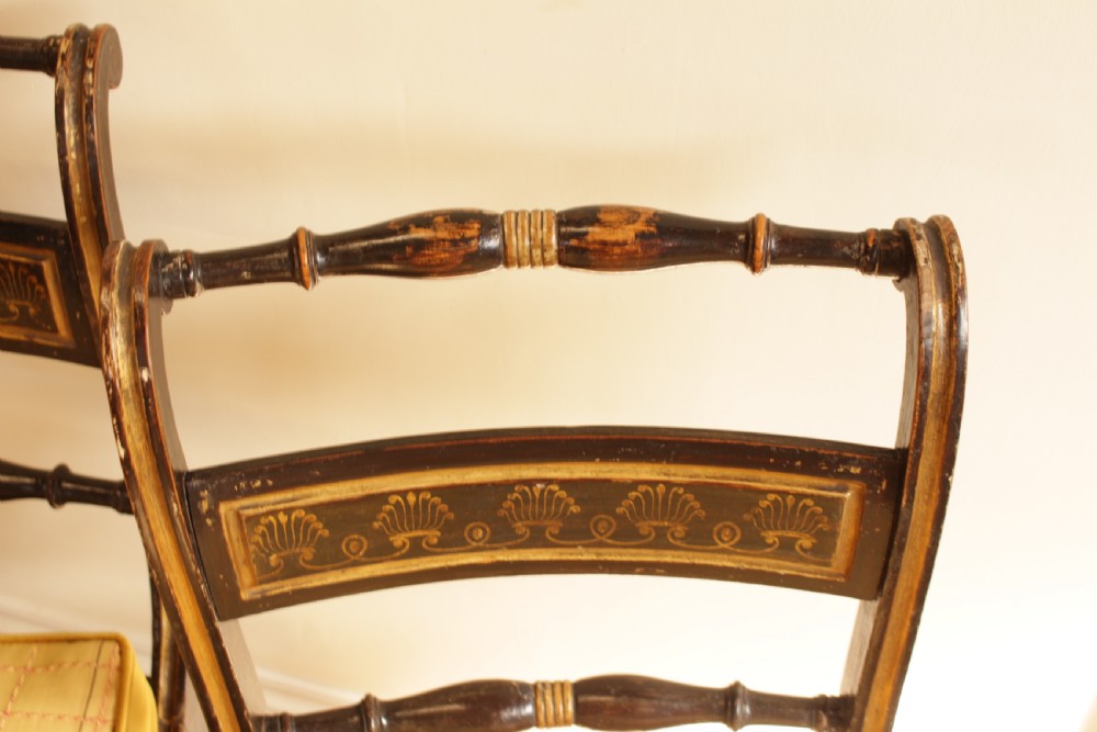 A Pair Of Regency Painted & Gilt Chairs  View V